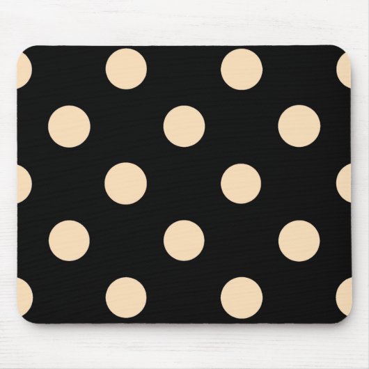 Black Cream Polka Dots Muismat (Voorkant)