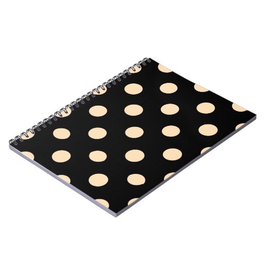 Black Cream Polka Dots Notitieboek (Linkerzijde)