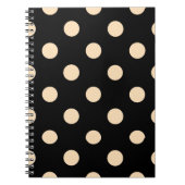 Black Cream Polka Dots Notitieboek (Voorkant)