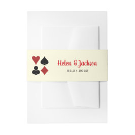 Black Cream Red Kaart Suits Casino Weddenschap Uitnodigingen Wikkel