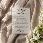 Black & Cream Retro Wedding Hotel Kaart