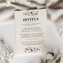  Black & Cream Retro Wedding Hotel Kaart