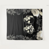 Black Cream Skeleton SkuLLS-fotografie achtergrond Wandkleed (Voorkant (horizontaal))