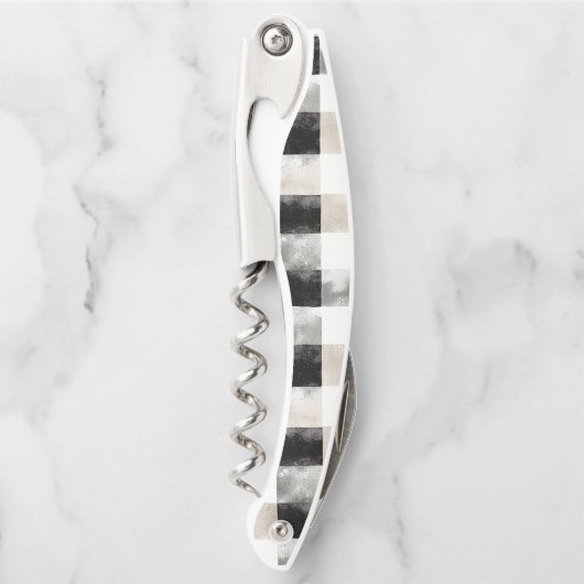 Black Cream Squares Kurkentrekker (Voorkant)