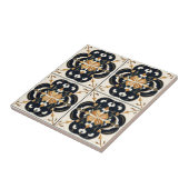 Black Cream Tegel Pattern Tegeltje (Zijkant)