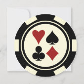 Black Cream Vegas Wedding Save the Date Poker Chip Kaart (Achterkant)