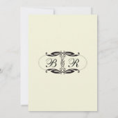 Black Cream Wedding Invitting Art Deco Kaart (Achterkant)
