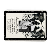 Black Cream Zilver Gothic Love Bats Save the Date Magneet (Horizontaal)