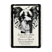 Black Cream Zilver Gothic Love Bats Save the Date Magneet (Verticaal)