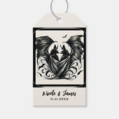 Black Cream Zilver Gothic Love Bats Wedding Cadeaulabel (Voorkant)