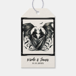 Black Cream Zilver Gothic Love Bats Wedding Cadeaulabel