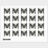 Black Cream Zilver Gothic Love Bats Wedding Vierkante Sticker (Vel)