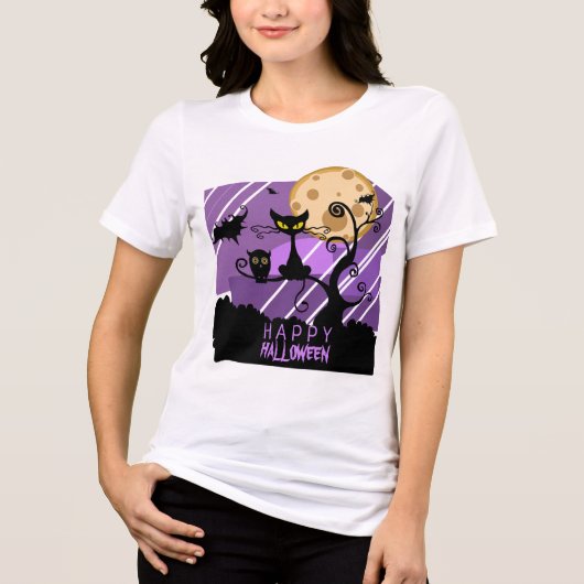 Black Creatures Halloween Tri-Blend Shirt (Voorkant)