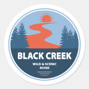 Black Creek Wild en Schilderachtig River Mississip Ronde Sticker