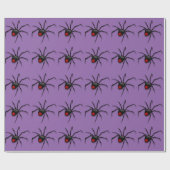 Black Creepy Halloween Spider Crawling Patroon Cadeaupapier (Vlak)
