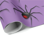 Black Creepy Halloween Spider Crawling Patroon Cadeaupapier (Rol Hoek)