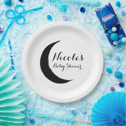 Black Crescent Dark Moon Astrology Zodiaparty Papieren Bordje (Feest)