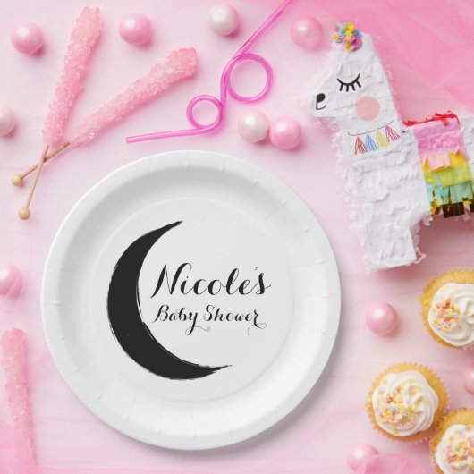 Black Crescent Dark Moon Astrology Zodiaparty Papieren Bordje (Feest)