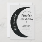 Black Crescent Dark Moon Celestial Birthday Kaart (Voorkant)