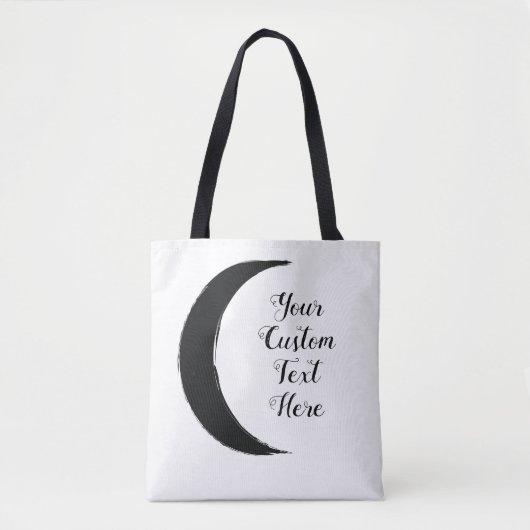 Black Crescent Magic Dark Moon Astrology Tote Bag (Voorkant)