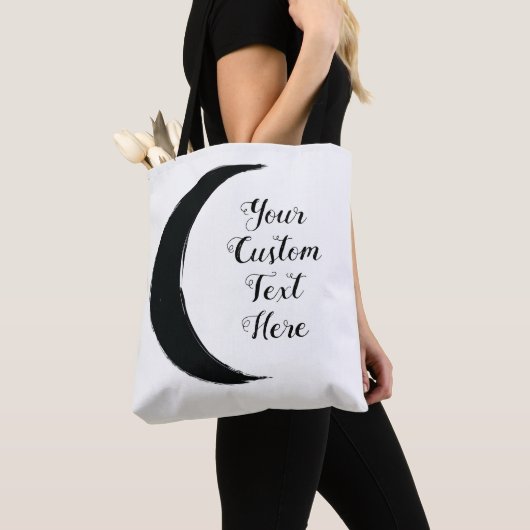 Black Crescent Magic Dark Moon Astrology Tote Bag (Dichtbij)
