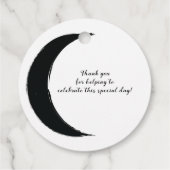 Black Crescent Moon Astrology Vrijgezellenfeest Bedankjes Labels (Achterkant)
