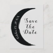 Black Crescent Moon Astrology Zodiac Save the Date Aankondigingskaart (Voorkant)