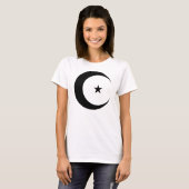 Black Crescent Moon en Ster voor Ramadan T-shirt (Voorkant volledig)