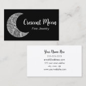 Black Crescent Moon Sieraden Maker Visitekaartje (Voorkant / Achterkant)