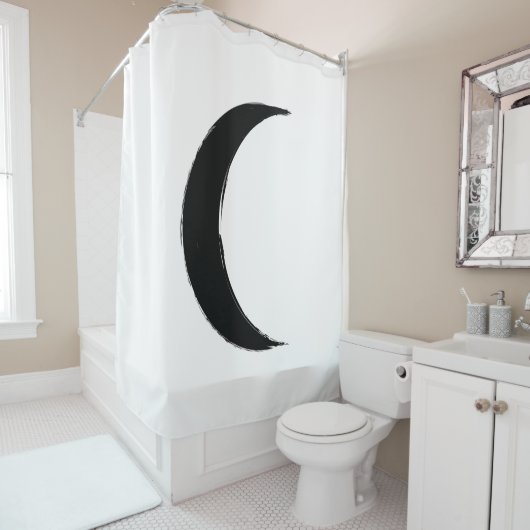 Black Crescent Wanhopige Magic Dark Moon Astrology Douchegordijn (In situ)