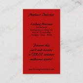 Black Crimson Red Damask Visitekaartjes (Achterkant)