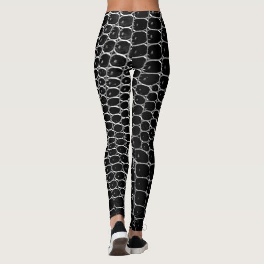 Black Crocodile Print Leggings (Achterkant)