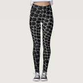 Black Crocodile Print Leggings (Voorkant)