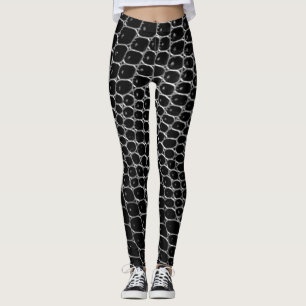 Black Crocodile Print Leggings