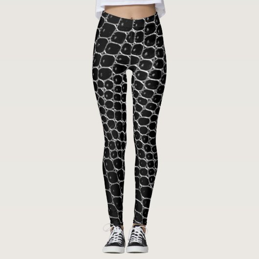 Black Crocodile Print Leggings (Voorkant)