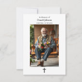 Black Cross and Poem Photo Memorial Kaart (Voorkant)