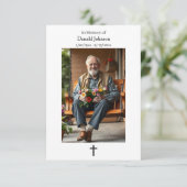 Black Cross and Poem Photo Memorial Kaart (Staand voorkant)