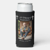 Black Cross and Poem Photo Memorial Seltzer Blikjeskoeler (Seltzer Voorkant)