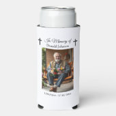 Black Cross and Poem Photo Memorial Seltzer Blikjeskoeler (Seltzer Voorkant)