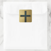 Black Cross met Gold Background Sticker (Tas)