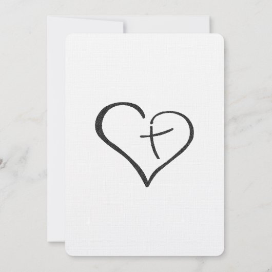 Black Crossed Heart Wedding Kaart (Achterkant)