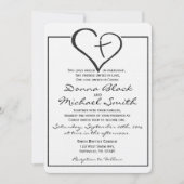 Black Crossed Heart Wedding Kaart (Voorkant)