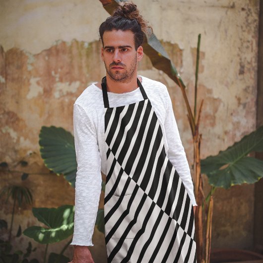 Black Crossing Stripes Schort