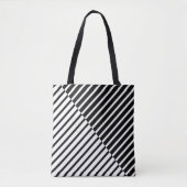 Black Crossing Stripes Tote Bag (Voorkant)