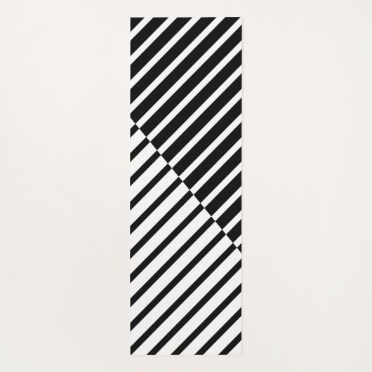 Black Crossing Stripes Yogamat (Achterkant)