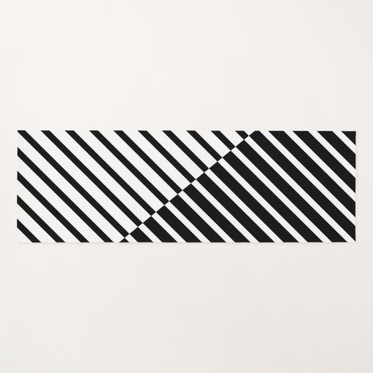 Black Crossing Stripes Yogamat (Voorkant (horizontaal))