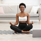 Black Crossing Stripes Yogamat