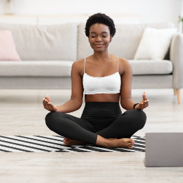 Black Crossing Stripes Yogamat