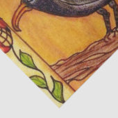 Black Crow Art Deco Rozen Folk Art Tissuepapier (Detail)