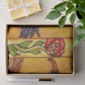 Black Crow Art Deco Rozen Folk Art Tissuepapier (Geschenk)